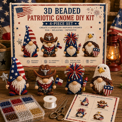 3D Beaded Gnome DIY Bead Kit – 8 Adorable Handmade Gnome Designs Craft Set