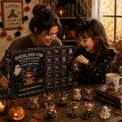 🎅 2026 Christmas Gift  49% Off--🐮2026 Highland Cow Halloween Countdown Calendar