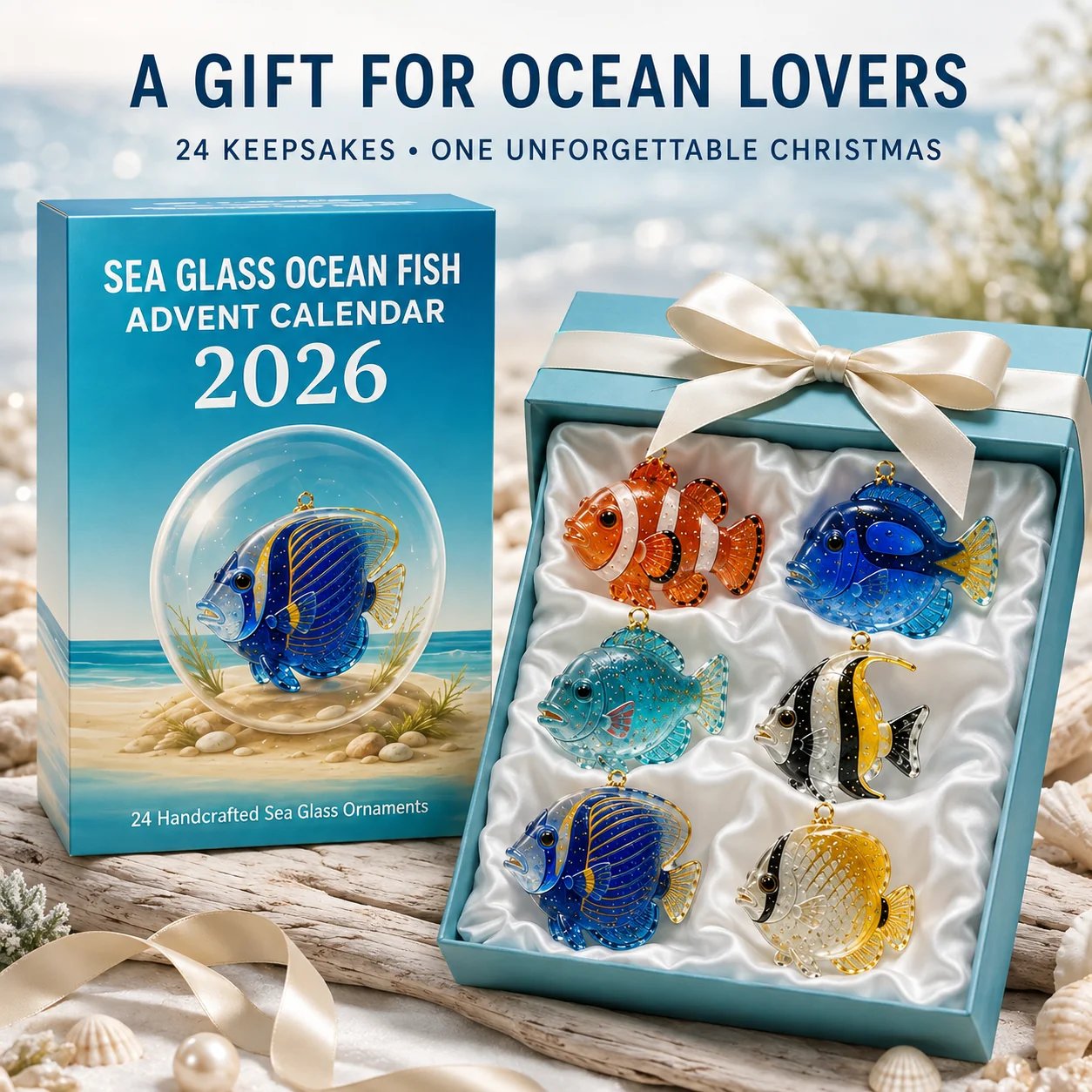 🐠✨ 2026 Sea Glass Ocean Fish Advent Calendar