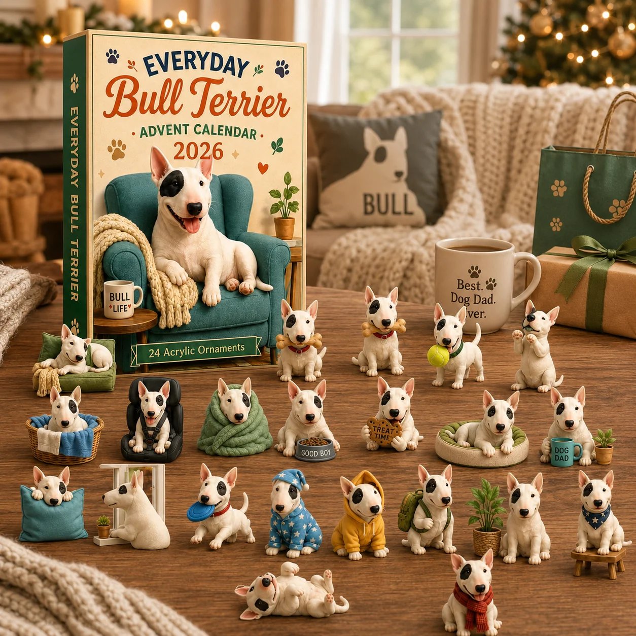 🎄Last Day 49% OFF –✨Everyday Bull Terrier Advent Calendar 2026 - 24-Day Festive Countdown