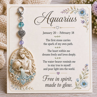 ✨ 12 Zodiac Birthstone Charm Keepsake Card