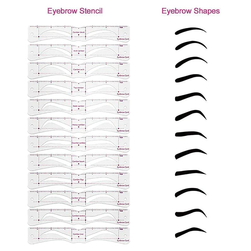 12-Shape Eyebrow Stencil Kit | Easy Brow Shaping Guide