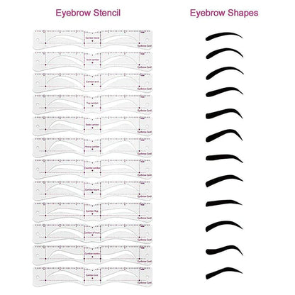 12-Shape Eyebrow Stencil Kit | Easy Brow Shaping Guide