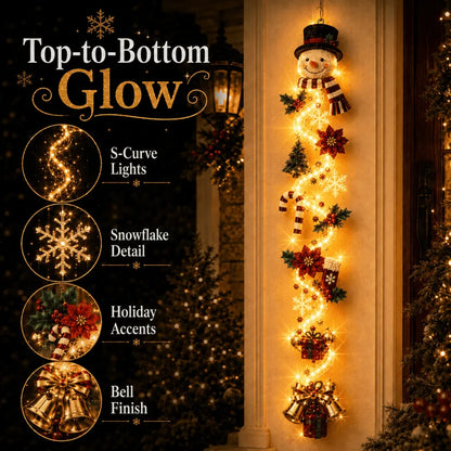 🎄Glowing Christmas Door Hanger – Light-Up Vertical Holiday Decor with Festive Designs