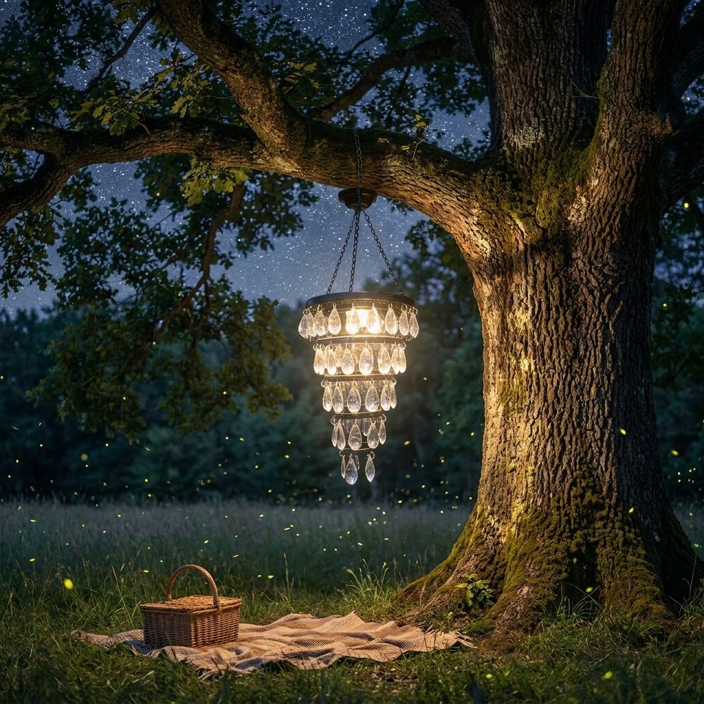 Solar Hanging Crystal Chandelier