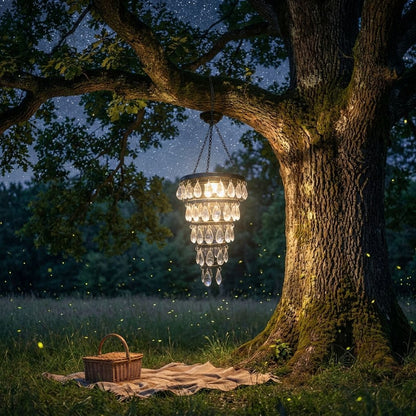 Solar Hanging Crystal Chandelier