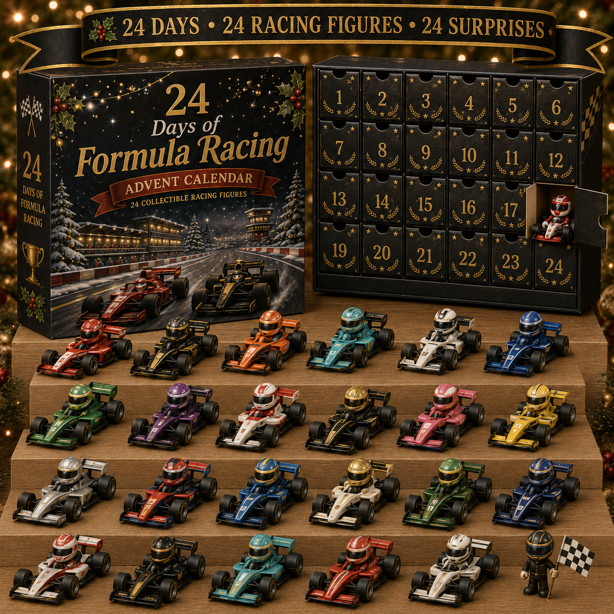 CHRISTMAS KICKOFF 49% OFF - 2026 Formula Racing Blind Box - 24‑Day Festive Countdown, Racing Figures Blind Box - Gift For Motorsport Fans