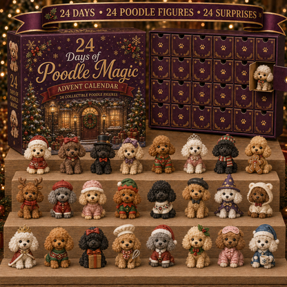 CHRISTMAS KICKOFF 49% OFF - 2026 Poodle Magic Blind Box - 24‑Day Festive Countdown, Poodle Figures Blind Box - Gift For Dog Lovers