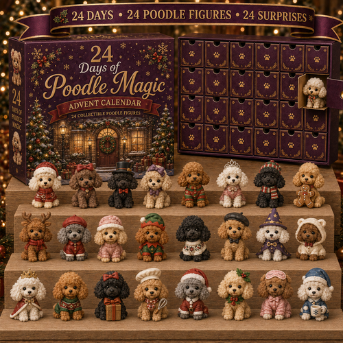 CHRISTMAS KICKOFF 49% OFF - 2026 Poodle Magic Blind Box - 24‑Day Festive Countdown, Poodle Figures Blind Box - Gift For Dog Lovers