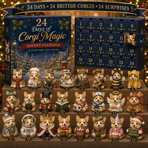 CHRISTMAS KICKOFF 49% OFF - 2026 British Corgis Blind Box - 24‑Day Festive Countdown, Corgi Figurines Blind Box - Gift For Corgi Lovers