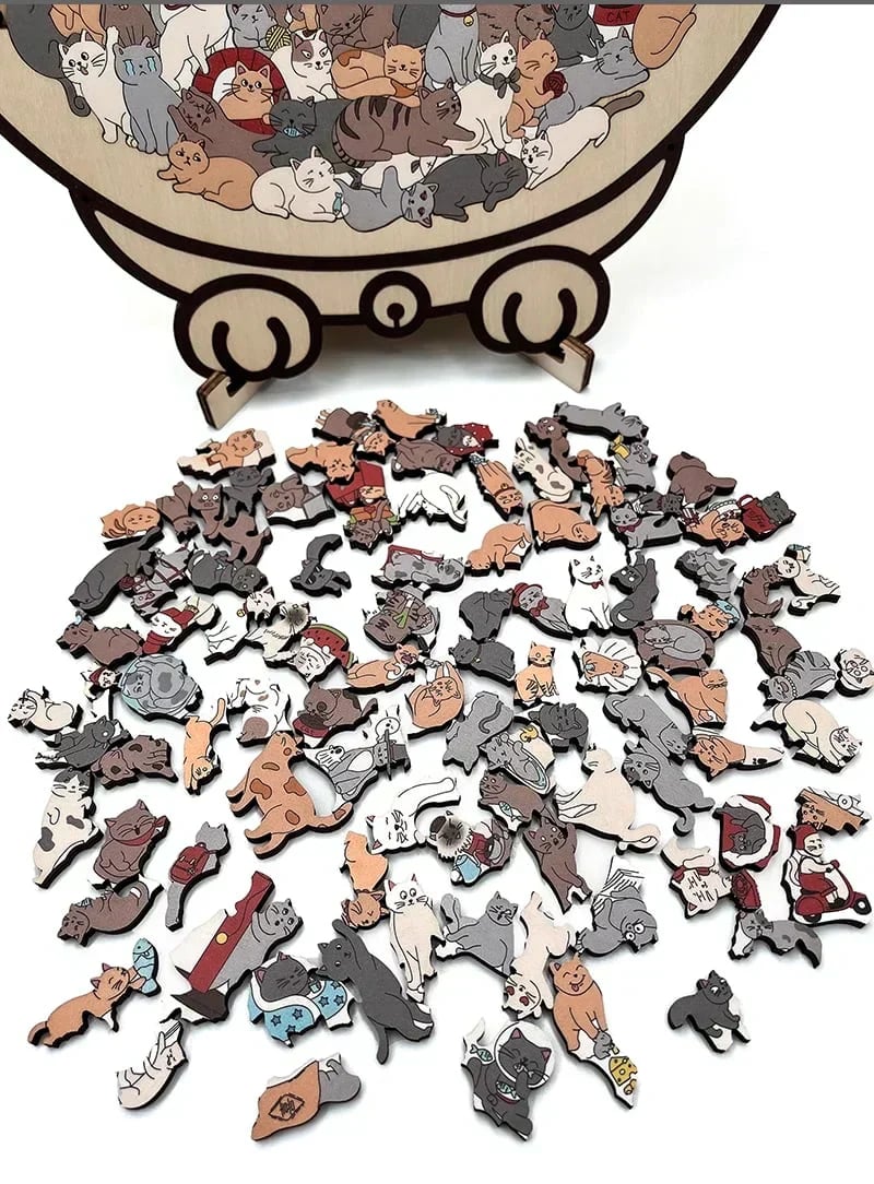 ⏳Limited-time 49% off⏰Multi Color Animal Shaped Wooden Jigsaw Puzzle🐾
