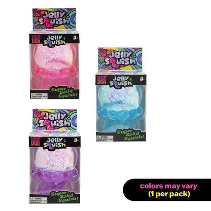 NeeDoh Schylling Jelly Squish – Soft Gel-Filled Sensory Squeeze Toy for Home, Office & Travel