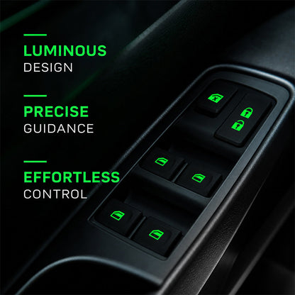 ✨💡Car Window Lift Switch Luminous Stickers - Colorful Night Glow Warning Button Decal