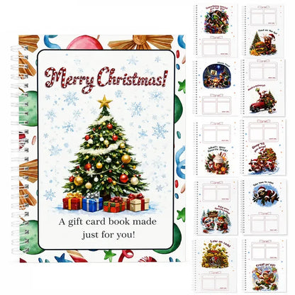 🔥⏰ LAST DAY SALE ONLY￡9.99!! 🎅Christmas Gift Card Booklet -👍DIY Spiral-Bound Christmas Gift Card Holder Book