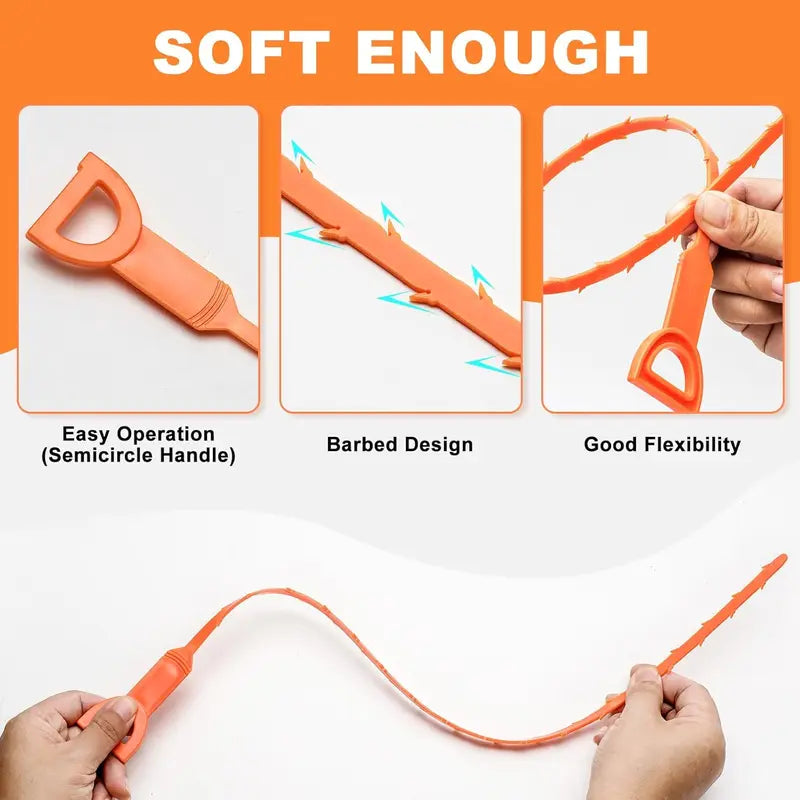 🛠️50% OFF NOW! 20.5‑inch Drain Snake – Flexible Durable Hair Clog Remover Tool, Quick Sink Tub Pipe Dredger, Reusable Drain Cleaner Stick for Bathroom Kitchen Sewer Blockages