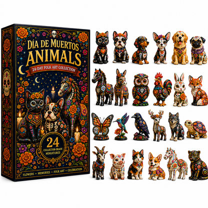 Día de Muertos Animals Advent Calendar 2027 – 24-Day Folk Art Animal Figurine Collection | 24 Unique Collector-Grade Miniatures
