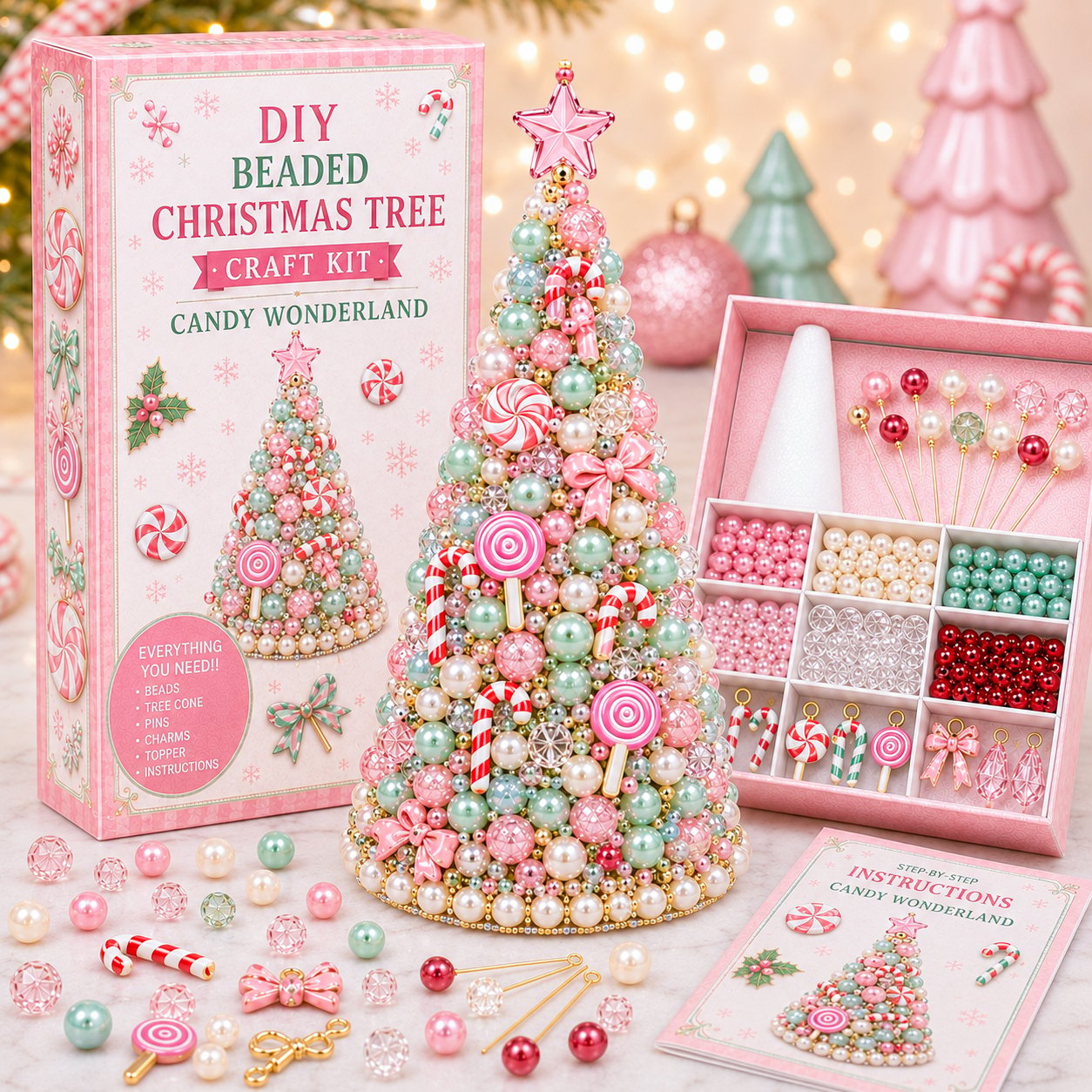 🔥Last Day 49% OFF - 🎄✨ DIY Beaded Christmas Tree Craft Kit
