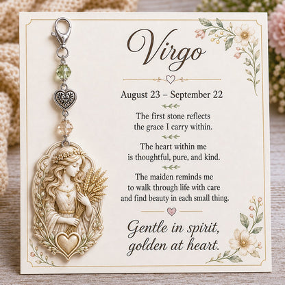 ✨ 12 Zodiac Birthstone Charm Keepsake Card