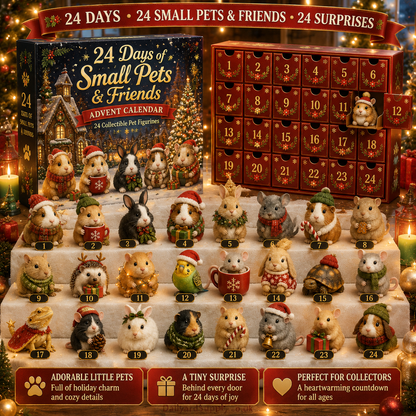 CHRISTMAS KICKOFF 49% OFF - Small Pets & Friends Advent Calendar 2026 - 24-Day Festive Countdown, Acrylic Charms Blind Box - Gift For Small Pet Lovers