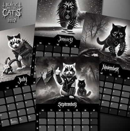 Black Metal Cats 2027 - Wall Calendar 2027