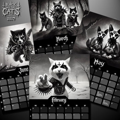 Black Metal Cats 2027 - Wall Calendar 2027