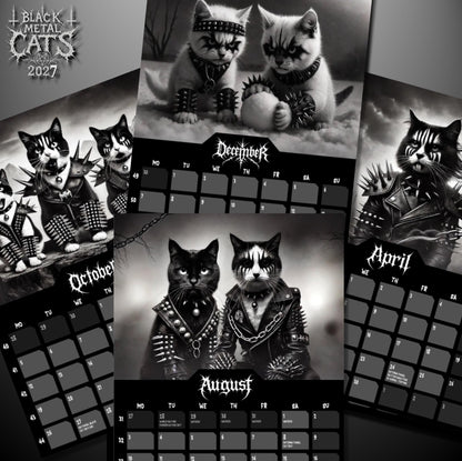 Black Metal Cats 2027 - Wall Calendar 2027