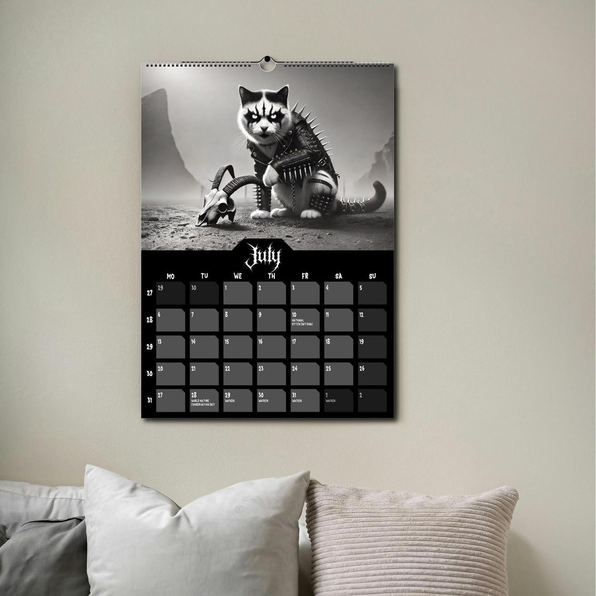 Black Metal Cats 2027 - Wall Calendar 2027