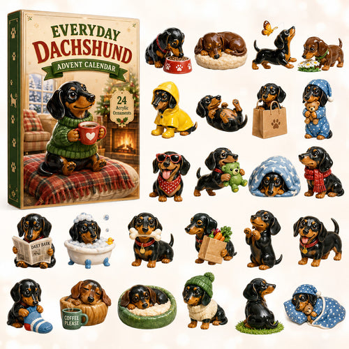 CHRISTMAS KICKOFF 40% OFF - Everyday Dachshund Advent Calendar 2026 - 24-Day Festive Countdown, Acrylic Charms Blind Box - Gift For Dachshund Lovers