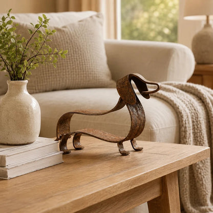 Rustic Dachshund Metal Sculpture | Farmhouse Garden & Home Decor