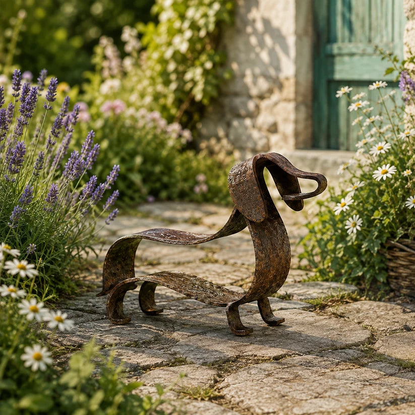 Rustic Dachshund Metal Sculpture | Farmhouse Garden & Home Decor