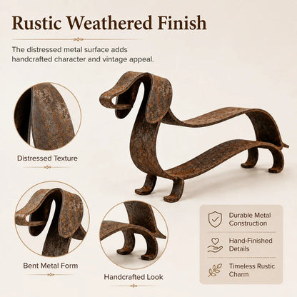 Rustic Dachshund Metal Sculpture | Farmhouse Garden & Home Decor