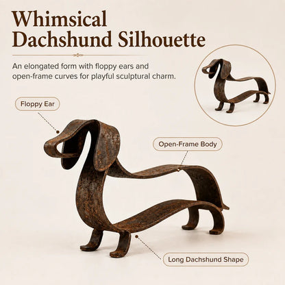 Rustic Dachshund Metal Sculpture | Farmhouse Garden & Home Decor