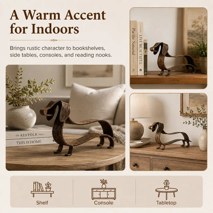 Rustic Dachshund Metal Sculpture | Farmhouse Garden & Home Decor