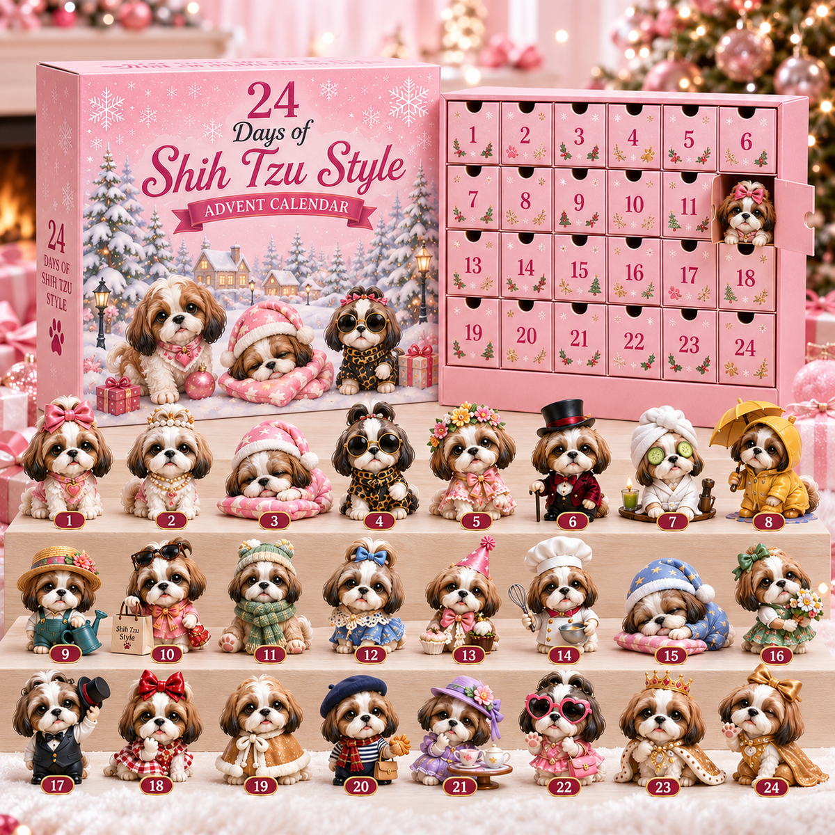 ⏰Limited Stock 50% OFF - 🎀24 Days of Shih Tzu Style Advent Calendar – 24 Unique Shih Tzu Collectibles ✨🐾