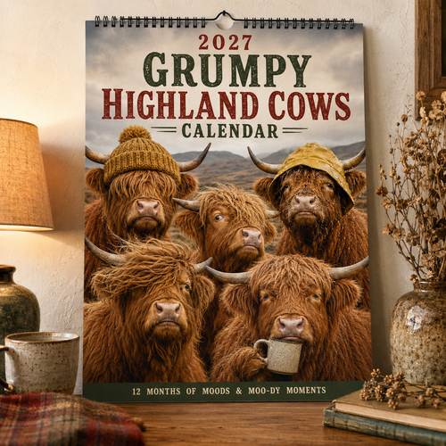🐂2027 Grumpy Highland Cows Calendar
