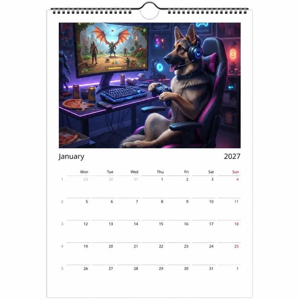 🏆Christmas Pre Sale 49% OFF -German Shepherd (Alsatian) Calendar 2027- Daily Activities