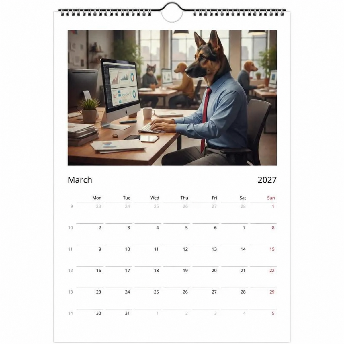 🏆Christmas Pre Sale 49% OFF -German Shepherd (Alsatian) Calendar 2027- Daily Activities