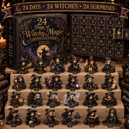 ⏰Limited Stock 49% OFF🔥 2026 The Five Covens Witch Advent Calendar – 24 Collectible Witches, 4 Magical Coven Styles