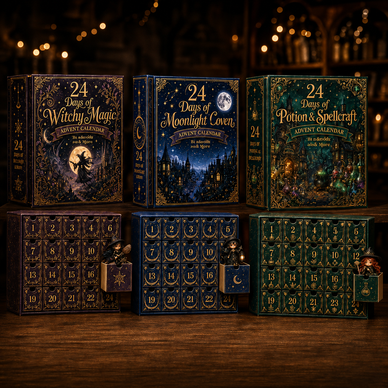 ⏰Limited Stock 49% OFF🔥 2026 The Five Covens Witch Advent Calendar – 24 Collectible Witches, 4 Magical Coven Styles