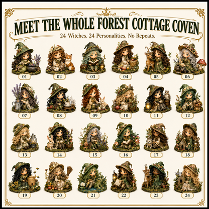 ⏰Limited Stock 49% OFF🔥 2026 The Five Covens Witch Advent Calendar – 24 Collectible Witches, 4 Magical Coven Styles