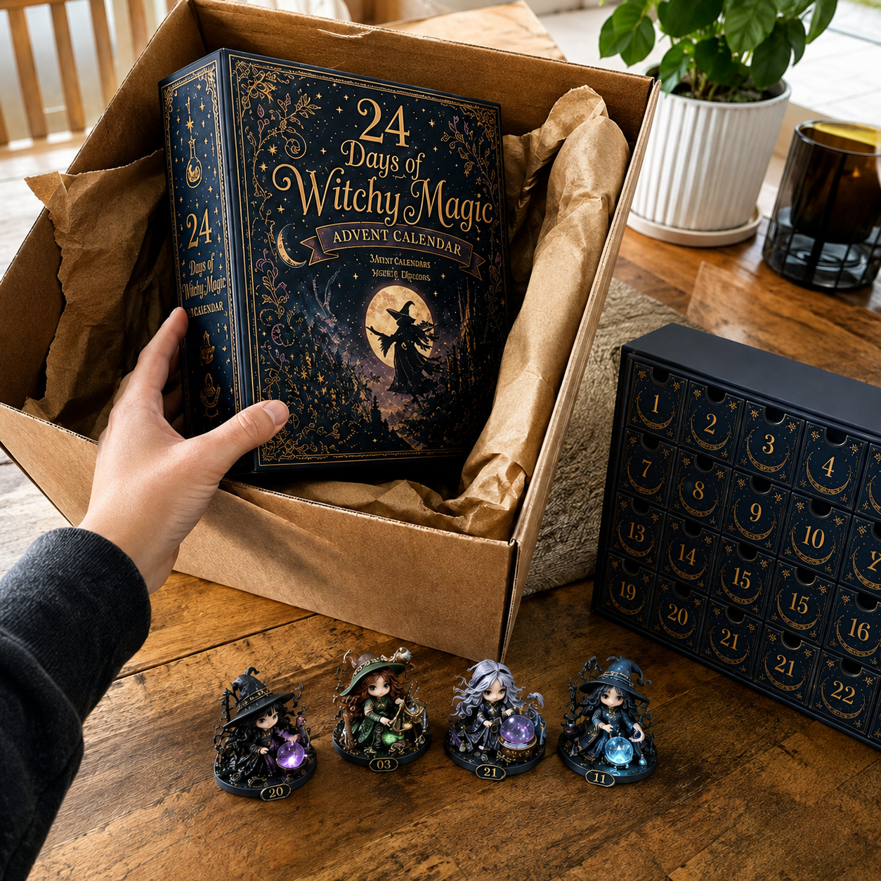⏰Limited Stock 49% OFF🔥 2026 The Five Covens Witch Advent Calendar – 24 Collectible Witches, 4 Magical Coven Styles