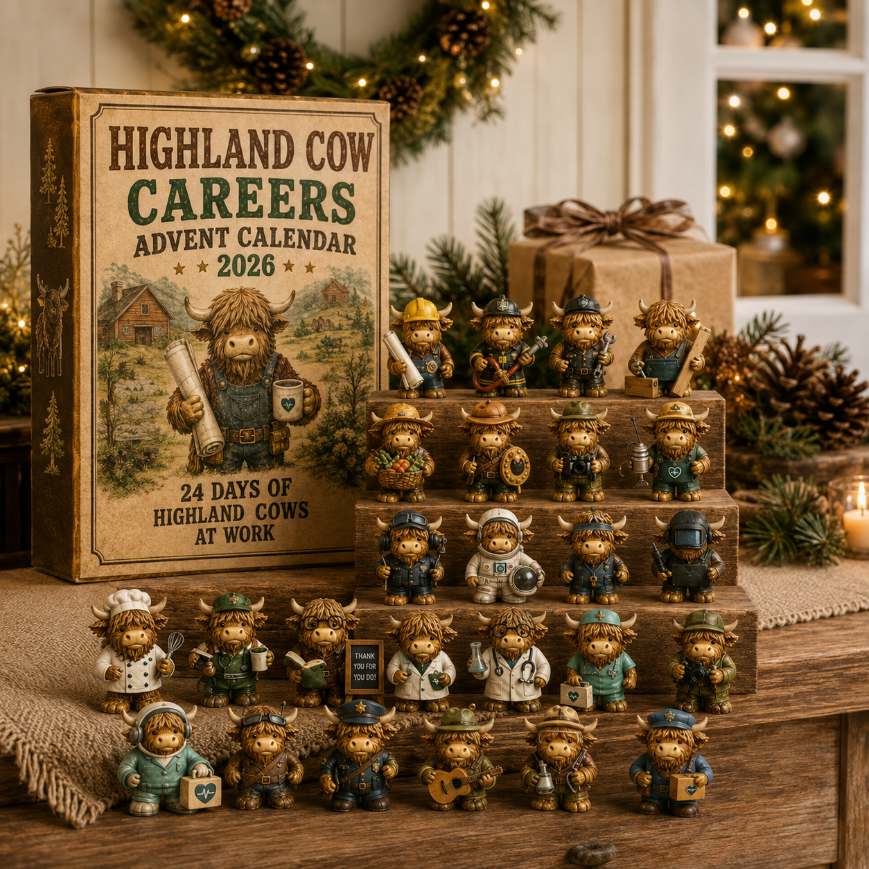 🐮 Highland Cow Careers Advent Calendar 2026 – 24 Days of Country Charm 🎁🤎