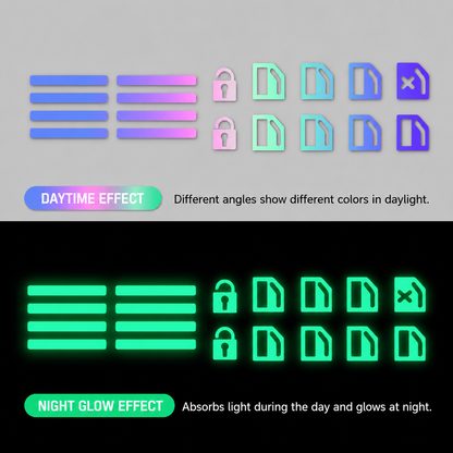 ✨💡Car Window Lift Switch Luminous Stickers - Colorful Night Glow Warning Button Decal