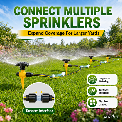 🏡 Last Day Special Price £9.99 !🏆 BUY 2 GET 1 FREE✨360° Rotation Auto Irrigation System Garden Lawn Sprinkler Patio