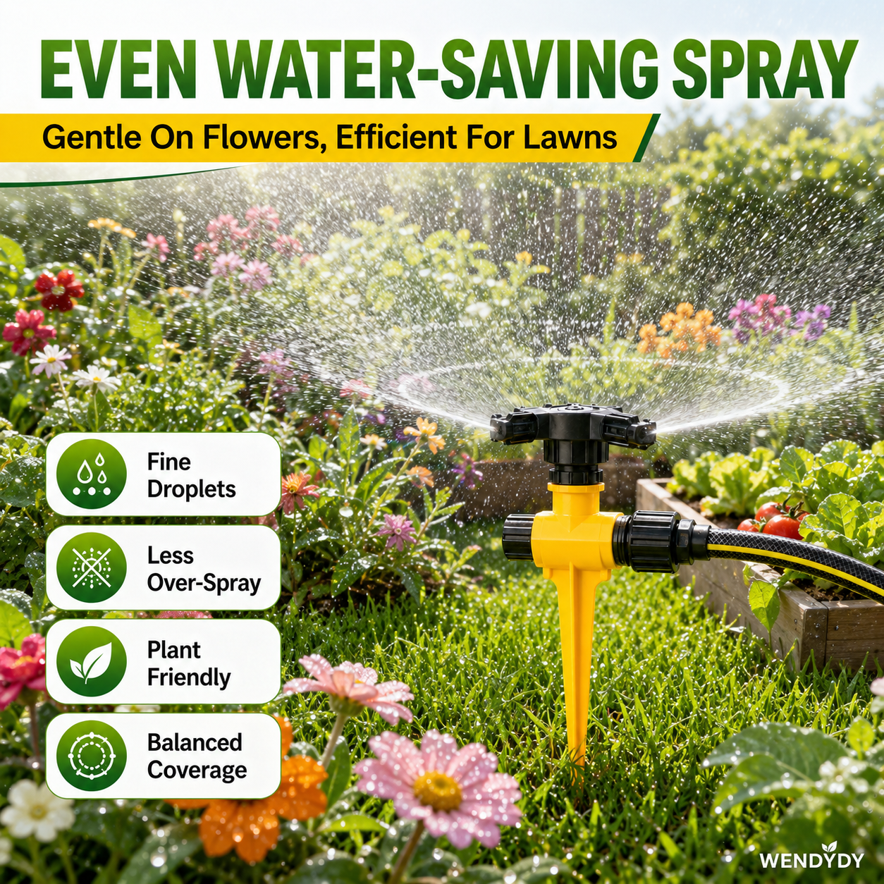 🏡 Last Day Special Price £9.99 !🏆 BUY 2 GET 1 FREE✨360° Rotation Auto Irrigation System Garden Lawn Sprinkler Patio