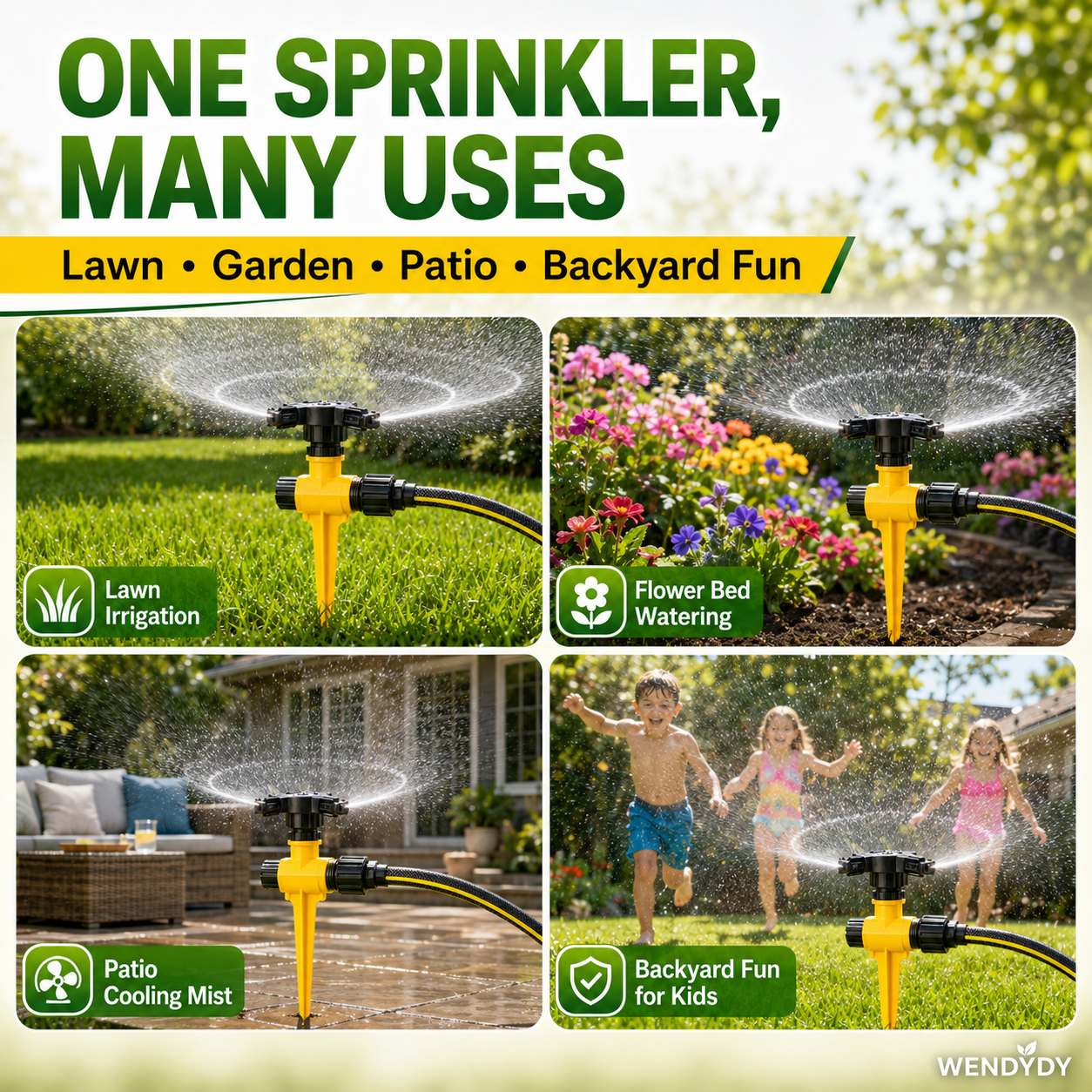 🏡 Last Day Special Price £9.99 !🏆 BUY 2 GET 1 FREE✨360° Rotation Auto Irrigation System Garden Lawn Sprinkler Patio