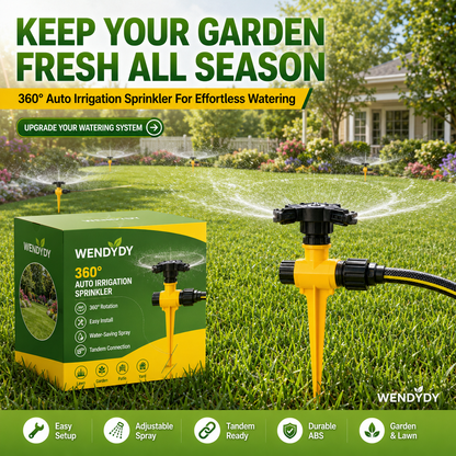 🏡 Last Day Special Price £9.99 !🏆 BUY 2 GET 1 FREE✨360° Rotation Auto Irrigation System Garden Lawn Sprinkler Patio