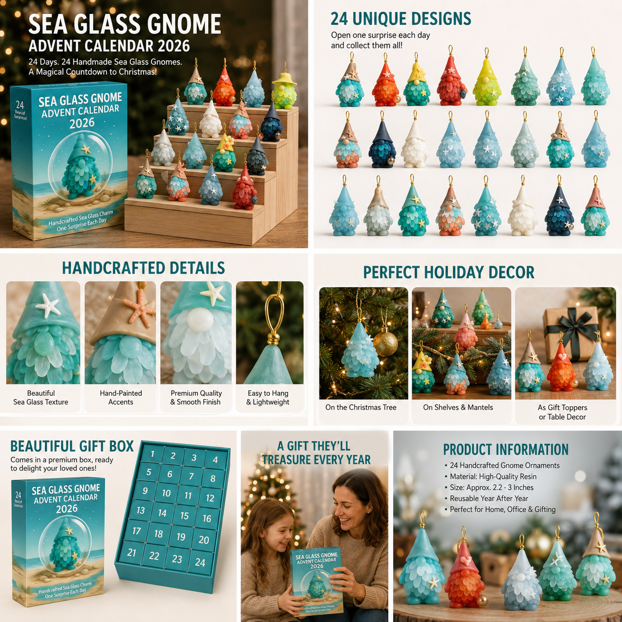 🌊Limited Edition🧝‍♂️Sea Glass Gnome Advent Calendar 2026