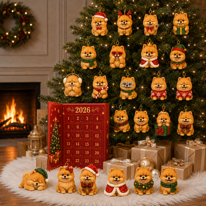 ❤️🔥Last 30pcs🔥❤️🎄2026 Pomeranian Christmas Ornament Advent Calendar