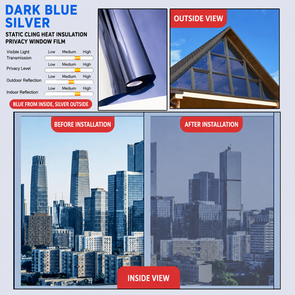 ☀️ One-Way Mirror Window Film – Heat Control & UV Protection